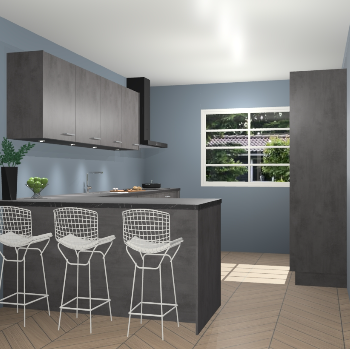 Beton antraciet keuken Sopot 64770