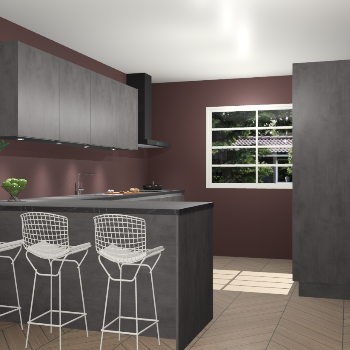 Beton antraciet greeploze keuken Sopot 64771