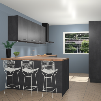 Beton zwarte keuken Sopot 64718