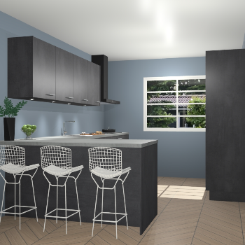 Beton zwarte keuken Sopot 64891