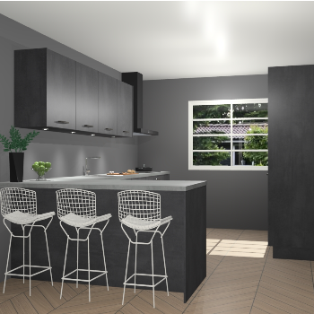 Beton zwarte keuken Sopot 64897