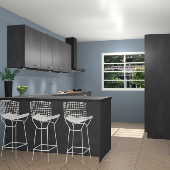 Beton zwarte keuken Sopot 64901