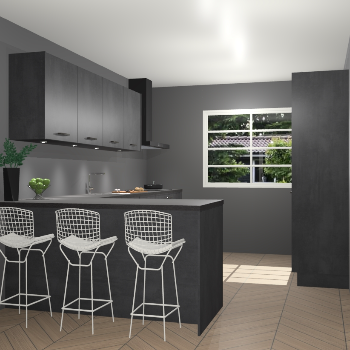 Beton zwarte keuken Sopot 64904