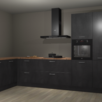 Beton zwarte keuken Nuuk 70211