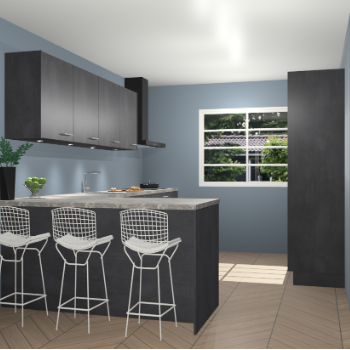 Beton zwarte keuken Sopot 64907