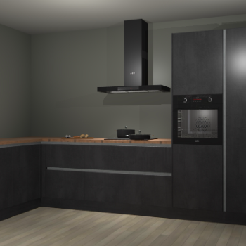 Beton zwarte greeploze keuken Nuuk 70212