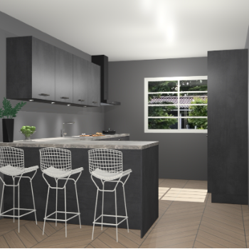 Beton zwarte keuken Sopot 64910