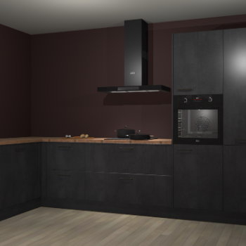 Beton zwarte keuken Nuuk 70214