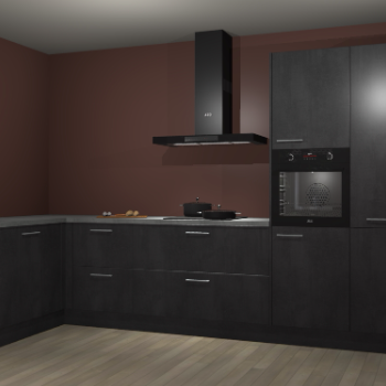 Beton zwarte keuken Nuuk 70245