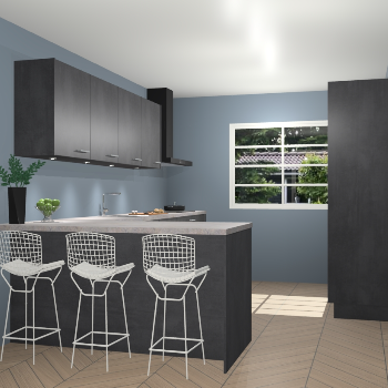 Beton zwarte keuken Sopot 64913