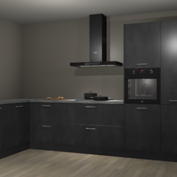 Beton zwarte keuken Nuuk 70246