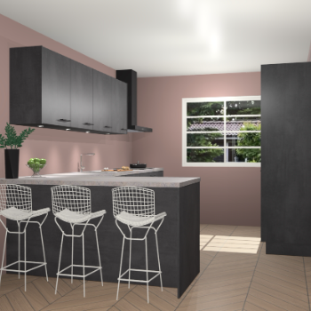 Beton zwarte keuken Sopot 64915