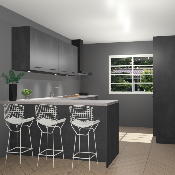 Beton zwarte keuken Sopot 64916