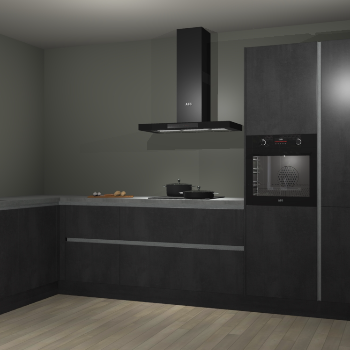 Beton zwarte greeploze keuken Nuuk 70247