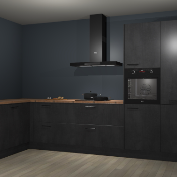 Beton zwarte keuken Nuuk 70248