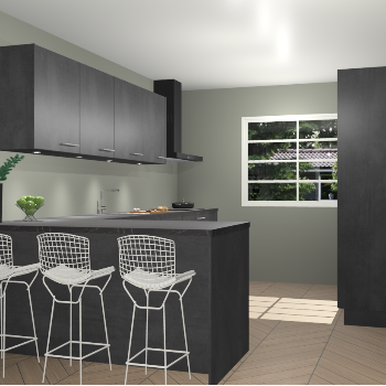 Beton zwarte keuken Sopot 64918