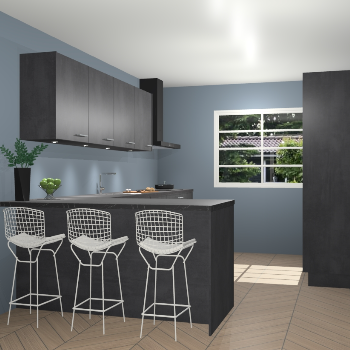 Beton zwarte keuken Sopot 64920