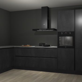 Beton zwarte greeploze keuken Nuuk 70250