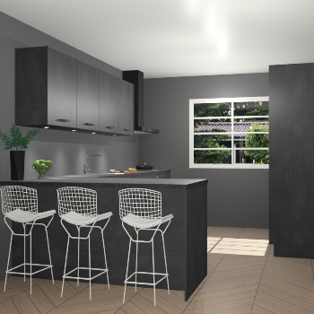 Beton zwarte keuken Sopot 64926