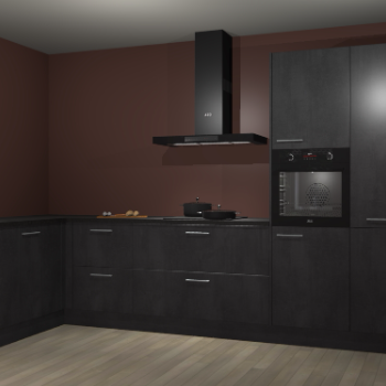 Beton zwarte keuken Nuuk 70290