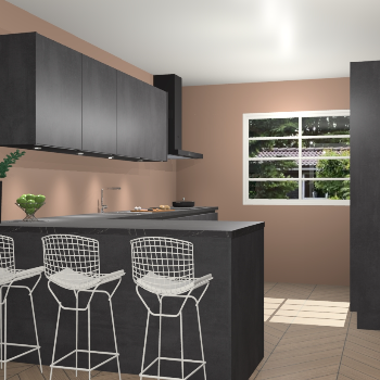 Beton zwarte greeploze keuken Sopot 64927