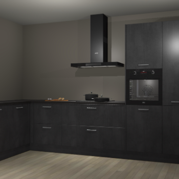 Beton zwarte keuken Nuuk 70291