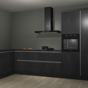 Beton zwarte greeploze keuken Nuuk 70292