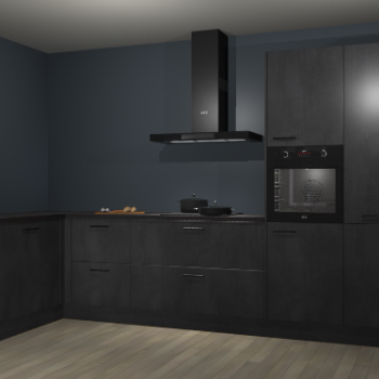 Beton zwarte keuken Nuuk 70293