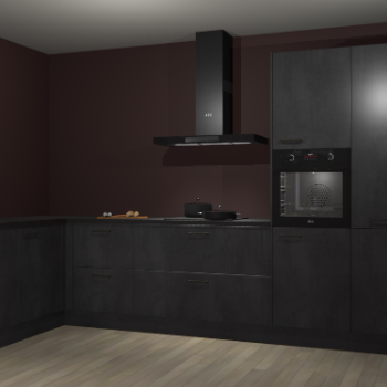 Beton zwarte keuken Nuuk 70294