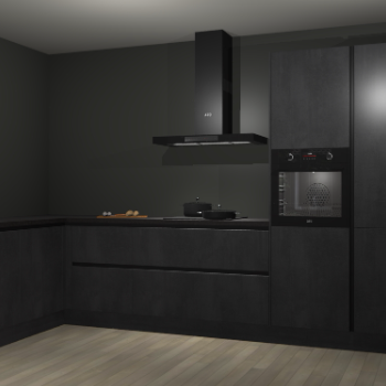 Beton zwarte greeploze keuken Nuuk 70295