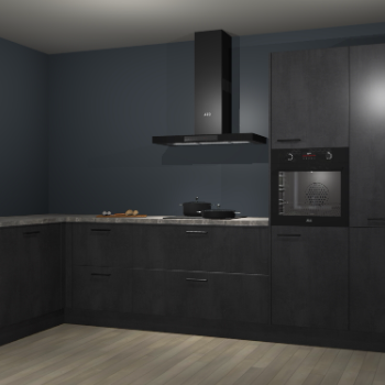 Beton zwarte keuken Nuuk 70323