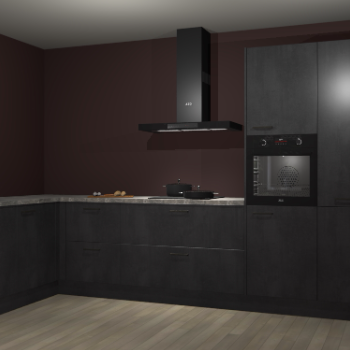 Beton zwarte keuken Nuuk 70324