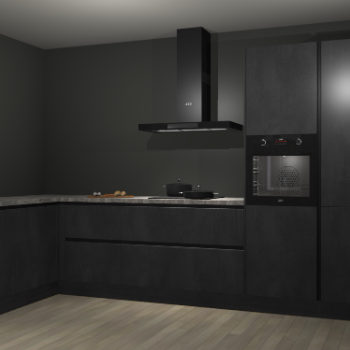 Beton zwarte greeploze keuken Nuuk 70325