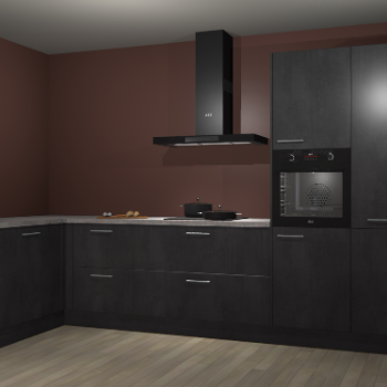 Beton zwarte keuken Nuuk 70362