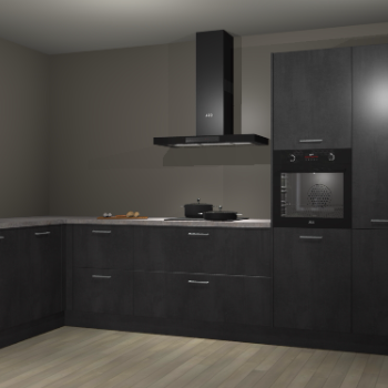 Beton zwarte keuken Nuuk 70363