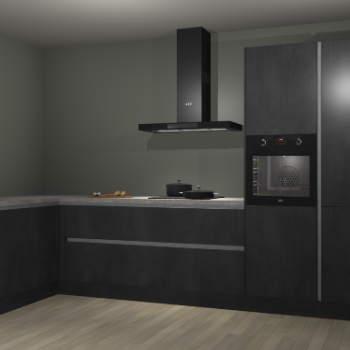 Beton zwarte greeploze keuken Nuuk 70364