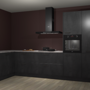 Beton zwarte keuken Nuuk 70366