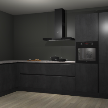 Beton zwarte greeploze keuken Nuuk 70367