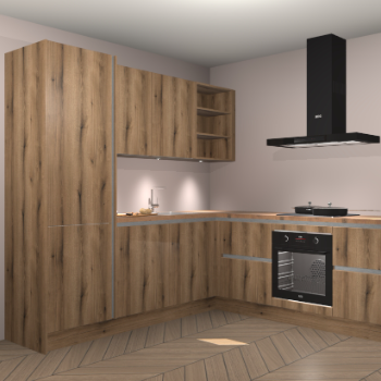 Goud Eiken greeploze keuken Turek 76184