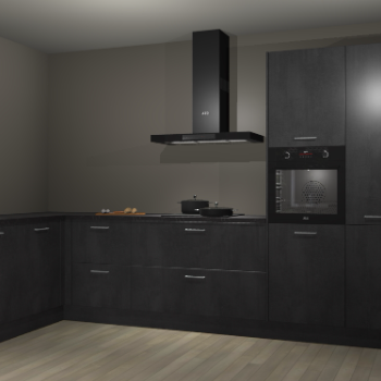 Beton zwarte keuken Nuuk 70429