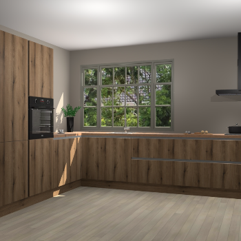 Goud Eiken greeploze keuken Malaga 69307