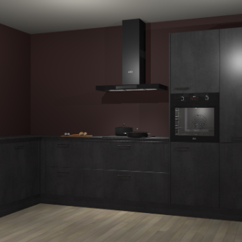 Beton zwarte keuken Nuuk 70433