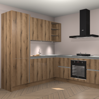 Goud Eiken greeploze keuken Turek 76354