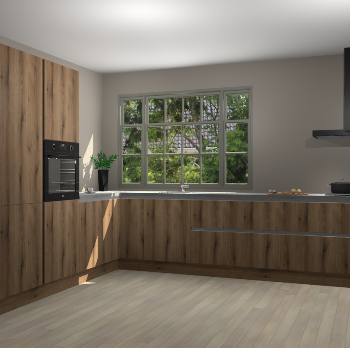 Goud Eiken greeploze keuken Malaga 69327