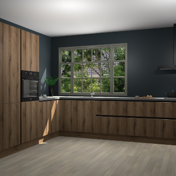 Goud Eiken greeploze keuken Malaga 69330