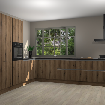 Goud Eiken greeploze keuken Malaga 69333