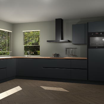 Onyxgrijze greeploze keuken Rawai 85848