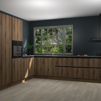 Goud Eiken greeploze keuken Malaga 69336