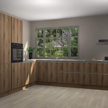 Goud Eiken greeploze keuken Malaga 69339