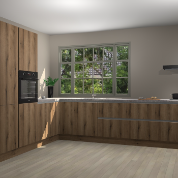 Goud Eiken greeploze keuken Malaga 69345